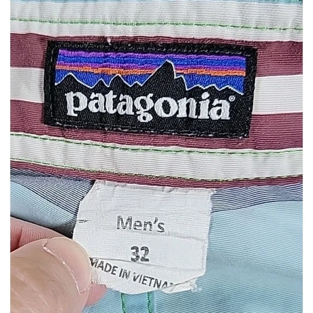 Patagonia Striped Board‎ Shorts Swim Trunks with Pocket Colorful Mens Size 32